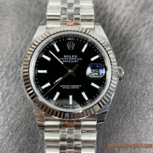 Rolex Datejust Nero Orologi Replica Bracciale Acciaio Movimento Automatico Orologio Clone 1:1