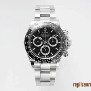 Rolex Daytona Nero Orologi Replica Bracciale Acciaio Uomo Movimento Automatico Orologio Clone 1:1