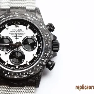 Rolex Daytona Nero Orologi Replica Cinturino in Tessuto Uomo Movimento Automatico Orologio Clone 1:1