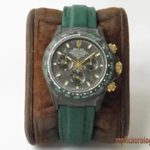Rolex Daytona Nero Lunetta Dorata Orologi Replica Cinturino Verde Movimento Automatico Orologio Clone 1:1