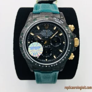 Rolex Daytona Nero Lunetta Verde Orologi Replica Cinturino in Tessuto Automatico Orologio Clone 1:1