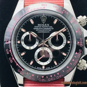 Rolex Daytona Quadrante Nero Lunetta Colorata Orologi Replica Bracciale Acciaio Uomo Movimento Automatico Orologio Clone 1:1