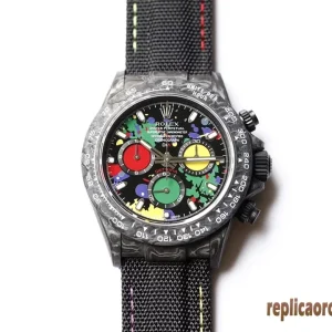Rolex Daytona Rainbow Diw Team Orologi Replica Cinturino in Tessuto Uomo Movimento Automatico Orologio Clone 1:1