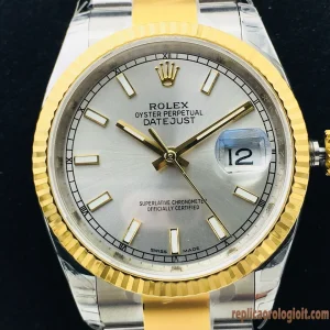 Rolex Datejust Oro e Acciaio Orologi Replica Bracciale in Metallo Uomo Movimento Automatico Orologio Clone 1:1