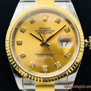 Rolex Datejust Oro e Acciaio Orologi Replica Bracciale in Metallo Uomo Movimento Automatico Orologio Clone 1:1