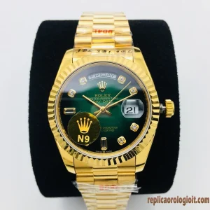 Rolex Day-Date Quadrante Verde Orologi Replica Bracciale in Metallo Uomo Movimento Automatico Orologio Clone 1:1