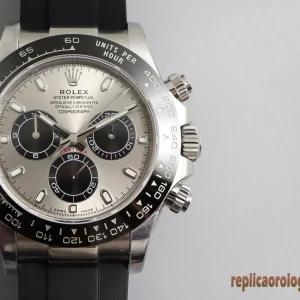 Rolex Daytona Quadrante Grigio Orologi Replica Bracciale Gomma Uomo Movimento Automatico Orologio Clone 1:1