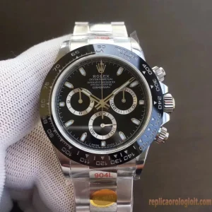 Rolex Daytona Nero Orologi Replica Bracciale Acciaio Uomo Movimento Automatico Orologio Clone 1:1