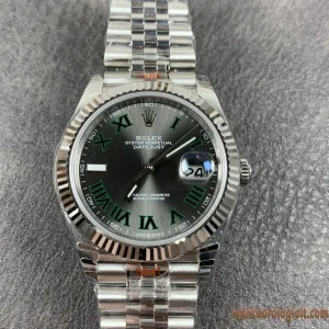 Rolex Datejust Quadrante Nero Numeri Romani Orologi Replica Bracciale Acciaio Uomo Automatico Orologio Clone 1:1