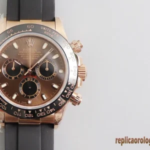 Rolex Daytona Oro Rosa Orologi Replica Cinturino Gomma Uomo Movimento Automatico Orologio Clone 1:1