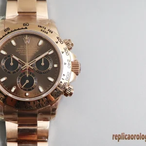 Rolex Daytona Oro Rosa Quadrante Nero Orologi Replica Bracciale in Acciaio Movimento Automatico Orologio Clone 1:1