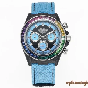 Rolex Daytona Rainbow Orologi Replica Cinturino in Gomma Donna Movimento Automatico Orologio Clone 1:1