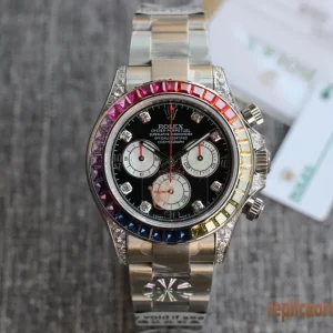 Rolex Daytona Arcobaleno Orologi Replica Bracciale Acciaio Uomo Movimento Automatico Orologio Clone 1:1