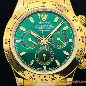 Rolex Daytona Verde Orologi Replica Bracciale in Acciaio 904L Uomo Movimento Automatico Orologio Clone 1:1