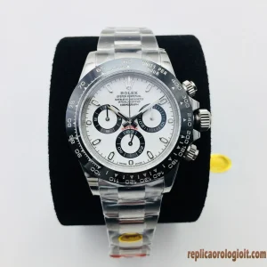Rolex Daytona Quadrante Bianco Orologi Replica Bracciale Acciaio Uomo Movimento Automatico Orologio Clone 1:1