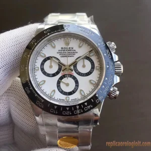 Rolex Daytona Quadrante Bianco Orologi Replica Bracciale Acciaio Uomo Movimento Automatico Orologio Clone 1:1