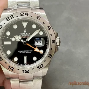 Rolex Explorer II Nero e Oro Orologi Replica Bracciale Acciaio Automatico Orologio Clone 1:1