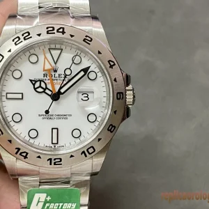 Rolex Explorer II Quadrante Bianco Orologi Replica Bracciale in Acciaio Movimento Automatico Orologio Clone 1:1