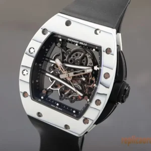 Richard Mille RM 011 Black Dial Replica Watches Rubber Men Automatic Swiss Clone 1:1