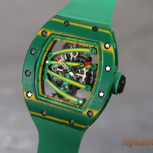 Richard Mille RM 011 Green Bezel Watches Replica Rubber Men Automatic Swiss Clone 1:1