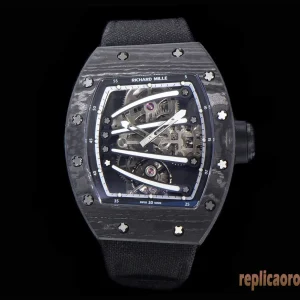 Richard Mille RM 011 Nero Orologi Replica Cinturino in Gomma Uomo Movimento Automatico Orologio Clone 1:1