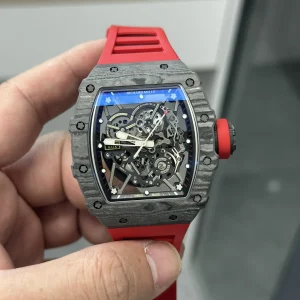 Richard Mille RM 011 Red Rubber Strap Replica Watches Swiss Automatic Movement Clone 1:1