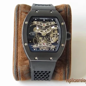 Richard Mille RM027 Nero Orologi Replica Cinturino in Gomma Uomo Movimento Automatico Orologio Clone 1:1