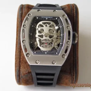 Richard Mille RM052 Skull Black Rubber Replica Men Automatic Swiss Clone 1:1