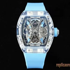 Richard Mille RM 053-02 Blue Rubber Strap Replica Watches Swiss Automatic Movement Clone 1:1