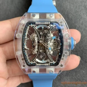 Richard Mille RM 053-02 Blue Rubber Strap Replica Watches Swiss Automatic Clone 1:1