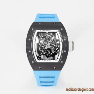 Richard Mille RM 055 Blue Rubber Strap Replica Watches Automatic Swiss Movement Clone 1:1