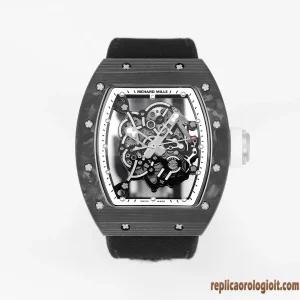 Richard Mille RM 055 Nero Orologi Replica Cinturino in Gomma Uomo Movimento Automatico Svizzero Orologio Clone 1:1
