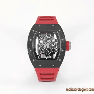Richard Mille RM055 Red Skeleton Rubber Strap Men Automatic Swiss Movement Clone 1:1