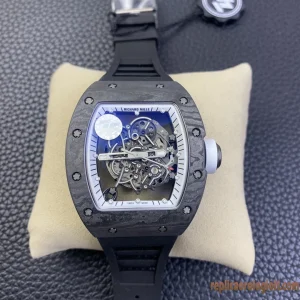 Richard Mille RM055 White Carbon Replica Watches Rubber Men Automatic Swiss Clone 1:1
