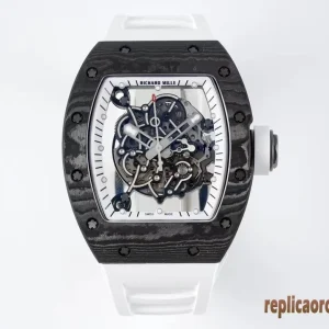 Richard Mille RM055 White Phantom Watches Replica Bracciale Uomo Movimento Automatico Swiss Clone 1:1