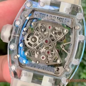 Richard Mille RM056 Clear Sapphire Replica Watches Metal Bracelet Men Automatic Swiss Clone 1:1