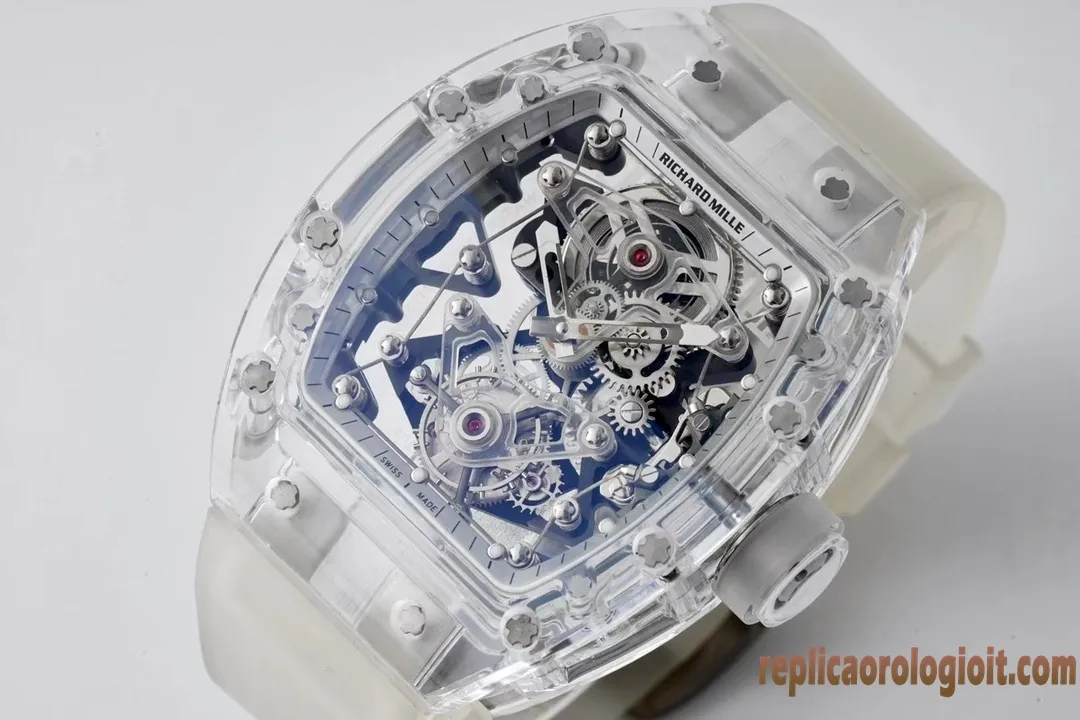 Richard Mille RM056 Trasparente Orologi Replica Bracciale in metallo Uomo Movimento automatico svizzero Orologio Clone 1:1 - immagine 3