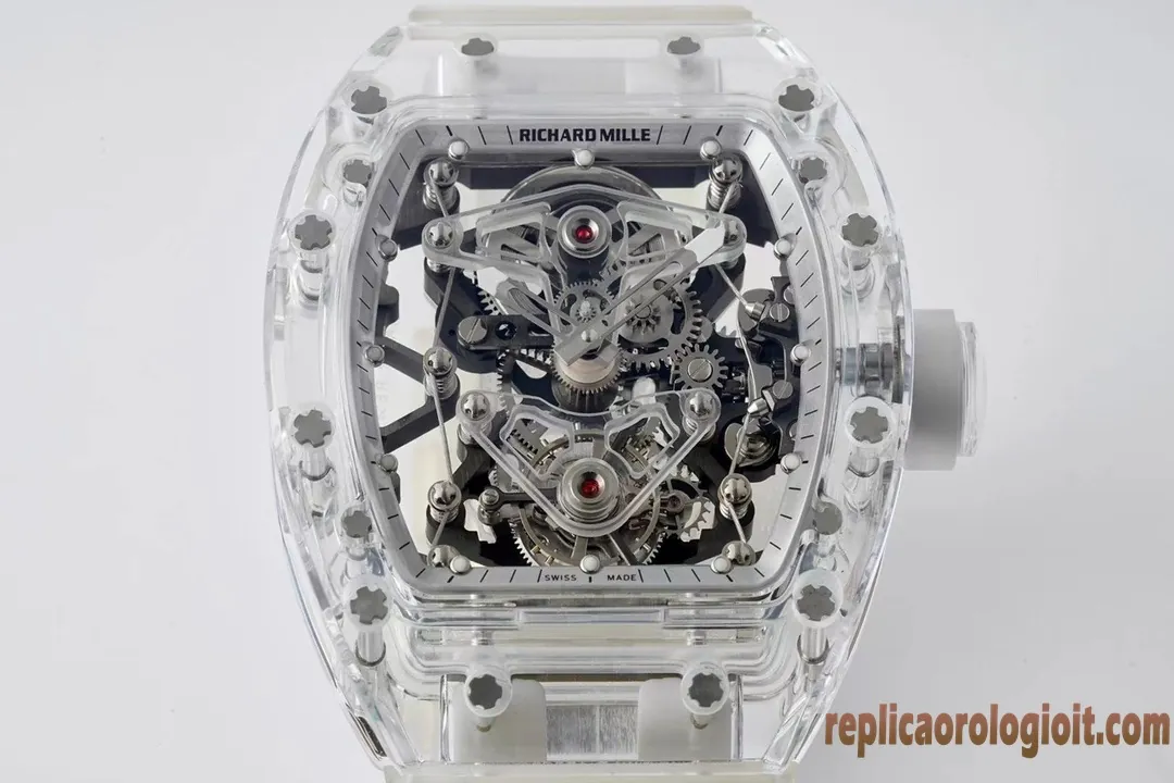 Richard Mille RM056 Trasparente Orologi Replica Bracciale in metallo Uomo Movimento automatico svizzero Orologio Clone 1:1 - immagine 4