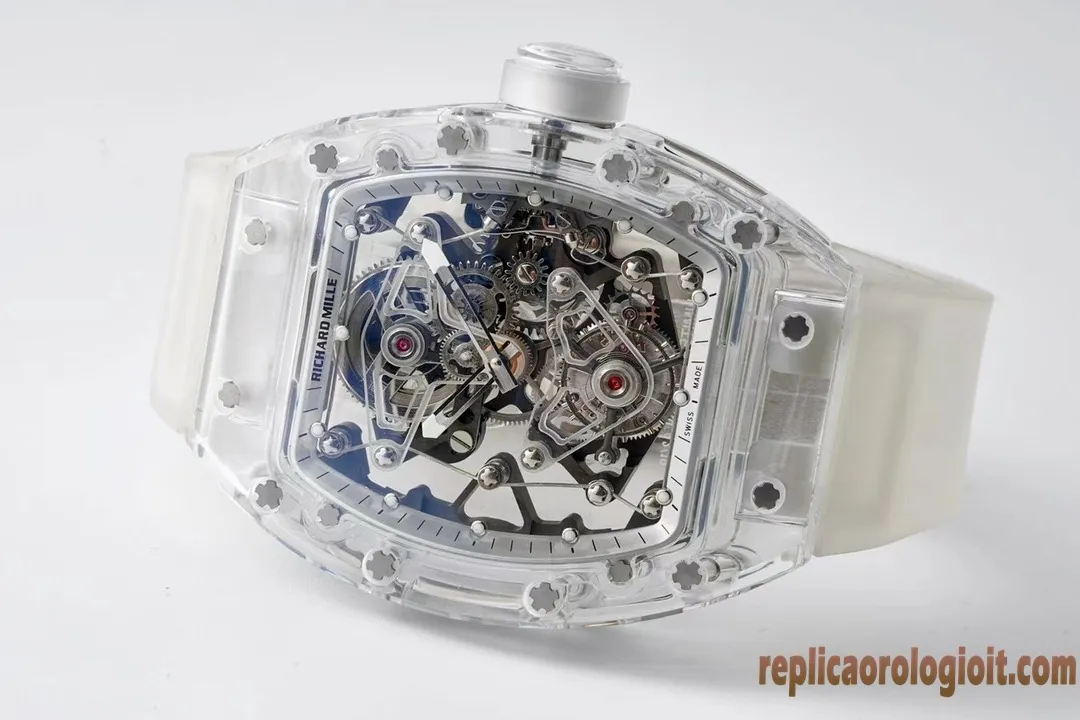Richard Mille RM056 Trasparente Orologi Replica Bracciale in metallo Uomo Movimento automatico svizzero Orologio Clone 1:1 - immagine 5