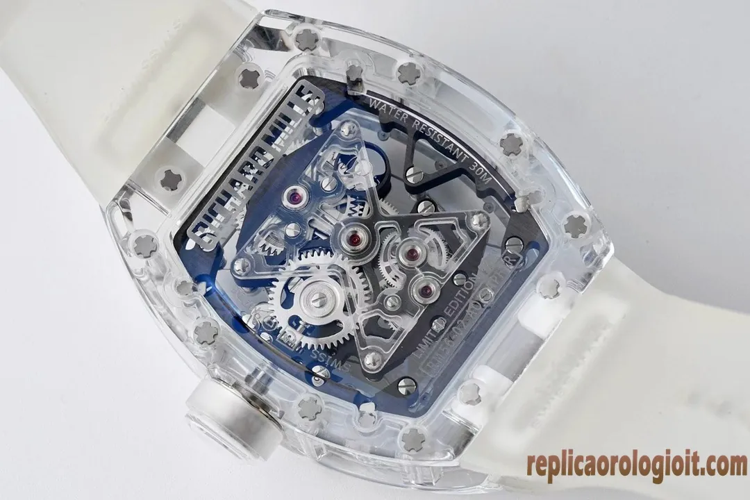Richard Mille RM056 Trasparente Orologi Replica Bracciale in metallo Uomo Movimento automatico svizzero Orologio Clone 1:1 - immagine 6