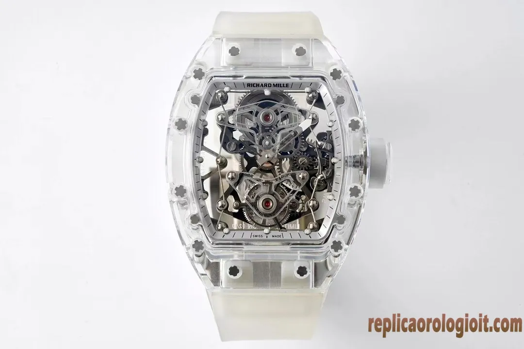 Richard Mille RM056 Trasparente Orologi Replica Bracciale in metallo Uomo Movimento automatico svizzero Orologio Clone 1:1