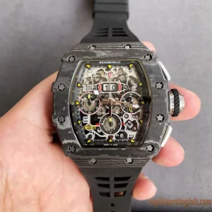 Richard Mille RM11-03 Black Forged Carbon Replica Watches Rubber Men Automatic Swiss Clone 1:1