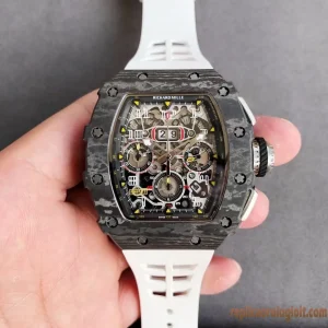Richard Mille RM11-03 White Dial Replica Watches Bracciale in metallo Uomo Movimento automatico svizzero Orologio Clone 1:1