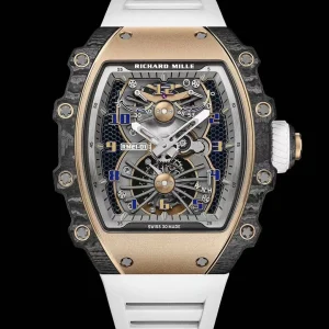 Richard Mille RM21-01 White Dial Replica Orologi Bracciale in Gomma Uomo Movimento Automatico Orologio Clone 1:1
