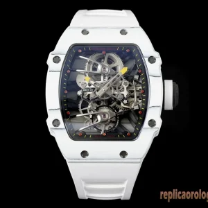 Richard Mille RM 27-02 White Skeleton Replica Watches Bracciale in metallo Uomo Movimento automatico svizzero Orologio Clone 1:1