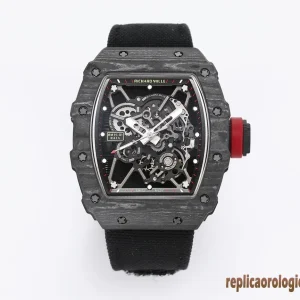 Richard Mille RM 35-01 Black Dial Replica Orologi Bracciale in Gomma Uomo Movimento Automatico Orologio Clone 1:1