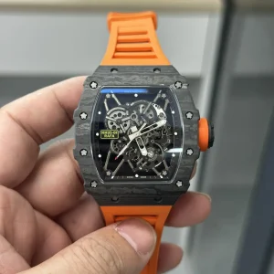 Richard Mille RM35-01 Arancione Orologi Replica Gomma Uomo Movimento Automatico Orologio Clone 1:1