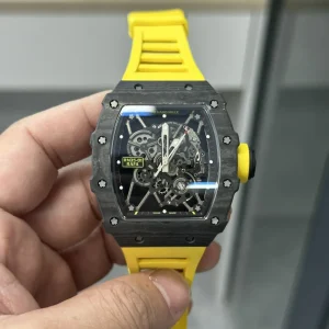 Richard Mille RM35-01 Yellow Rubber Strap Replica Watches Swiss Automatic Clone 1:1