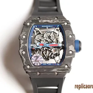 Richard Mille RM35-02 Blue Accent Orologi Replica Cinturino in Gomma Uomo Movimento Automatico Svizzero Orologio Clone 1:1