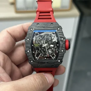 Richard Mille RM35-02 Red Rubber Strap Replica Watches Swiss Automatic Movement Clone 1:1